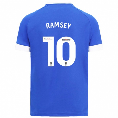 Kandiny Kinder Aaron Ramsey #10 Himmelblau Heimtrikot Trikot 2024/25 T-Shirt