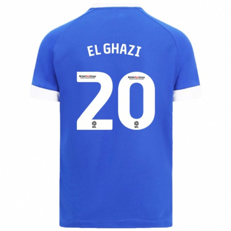 Kandiny Kinder Anwar El Ghazi #20 Himmelblau Heimtrikot Trikot 2024/25 T-Shirt