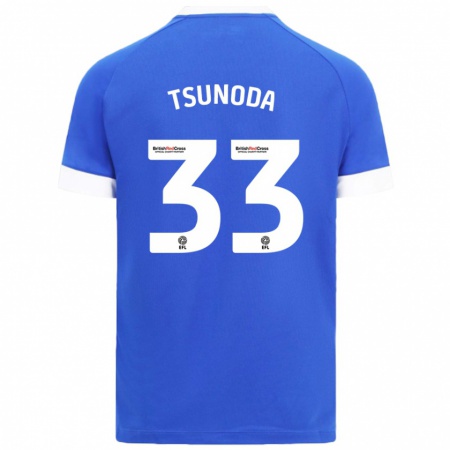 Kandiny Kinder Ryotaro Tsunoda #33 Himmelblau Heimtrikot Trikot 2024/25 T-Shirt