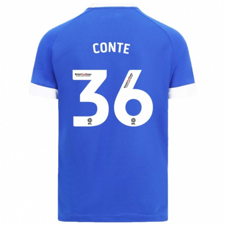 Kandiny Kinder Raheem Conte #36 Himmelblau Heimtrikot Trikot 2024/25 T-Shirt