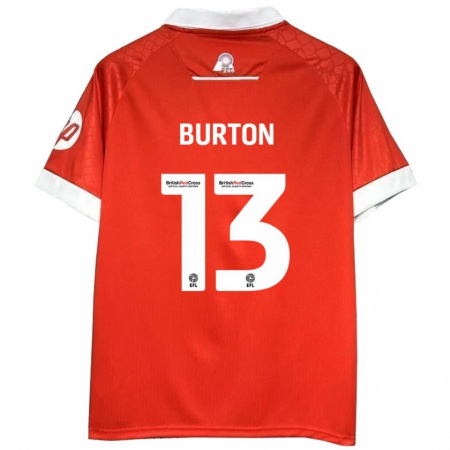 Kandiny Kinder Callum Burton #13 Rot Weiß Heimtrikot Trikot 2024/25 T-Shirt