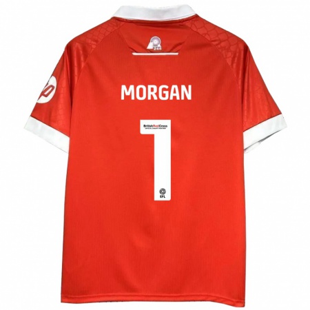 Kandiny Kinder Delyth Morgan #1 Rot Weiß Heimtrikot Trikot 2024/25 T-Shirt