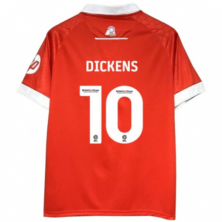 Kandiny Kinder Tj Dickens #10 Rot Weiß Heimtrikot Trikot 2024/25 T-Shirt