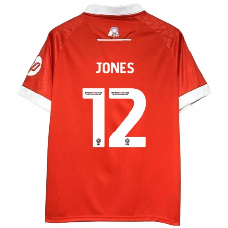 Kandiny Kinder Carra Jones #12 Rot Weiß Heimtrikot Trikot 2024/25 T-Shirt