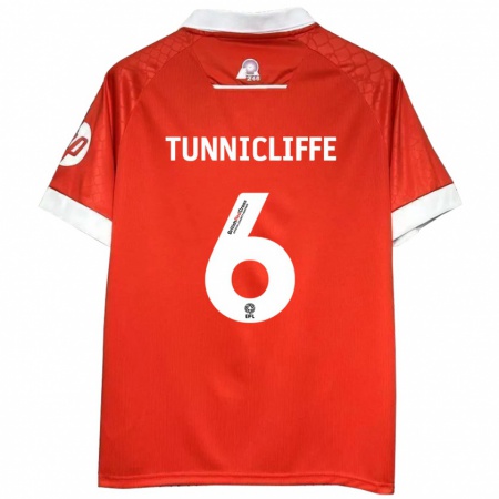 Kandiny Kinder Jordan Tunnicliffe #6 Rot Weiß Heimtrikot Trikot 2024/25 T-Shirt