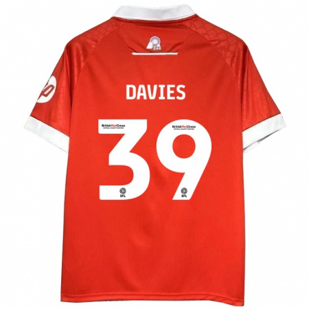 Kandiny Kinder Daniel Davies #39 Rot Weiß Heimtrikot Trikot 2024/25 T-Shirt