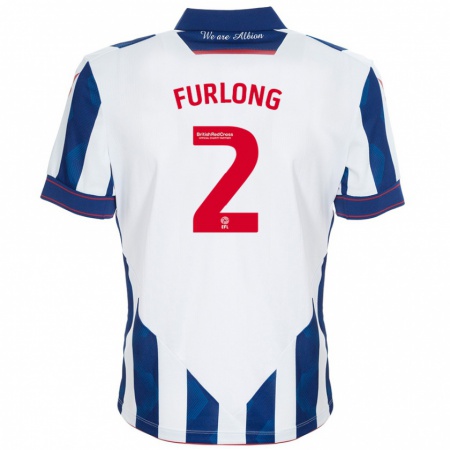 Kandiny Kinder Darnell Furlong #2 Weiß Dunkelblau Heimtrikot Trikot 2024/25 T-Shirt