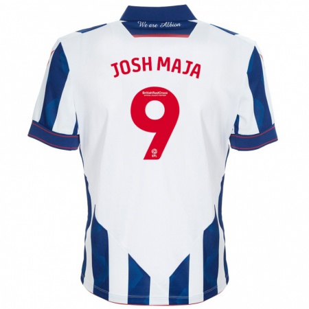 Kandiny Kinder Josh Maja #9 Weiß Dunkelblau Heimtrikot Trikot 2024/25 T-Shirt