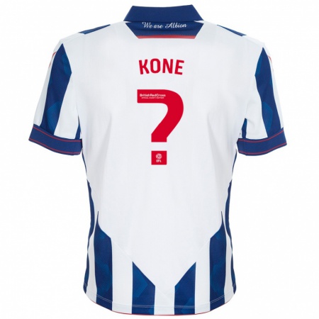 Kandiny Kinder Cheick Kone #0 Weiß Dunkelblau Heimtrikot Trikot 2024/25 T-Shirt