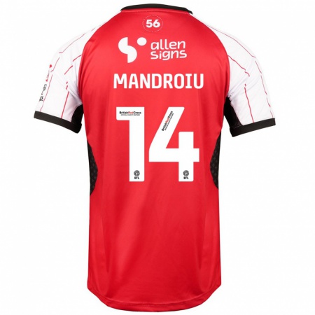 Kandiny Kinder Daniel Mandroiu #14 Weiß Heimtrikot Trikot 2024/25 T-Shirt