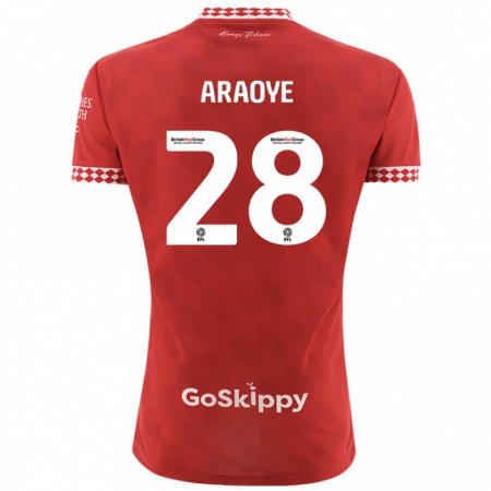 Kandiny Kinder Raphael Araoye #28 Rot Heimtrikot Trikot 2024/25 T-Shirt