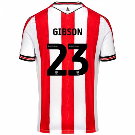 Kandiny Kinder Ben Gibson #23 Rot Weiß Heimtrikot Trikot 2024/25 T-Shirt