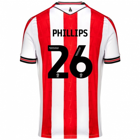 Kandiny Kinder Ashley Phillips #26 Rot Weiß Heimtrikot Trikot 2024/25 T-Shirt