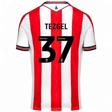 Kandiny Kinder Emre Tezgel #37 Rot Weiß Heimtrikot Trikot 2024/25 T-Shirt