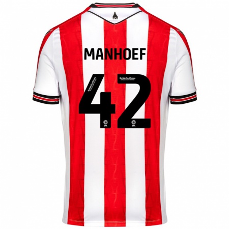 Kandiny Kinder Million Manhoef #42 Rot Weiß Heimtrikot Trikot 2024/25 T-Shirt