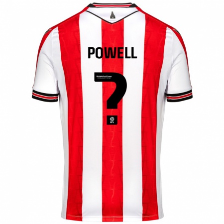 Kandiny Kinder Owen Powell #0 Rot Weiß Heimtrikot Trikot 2024/25 T-Shirt