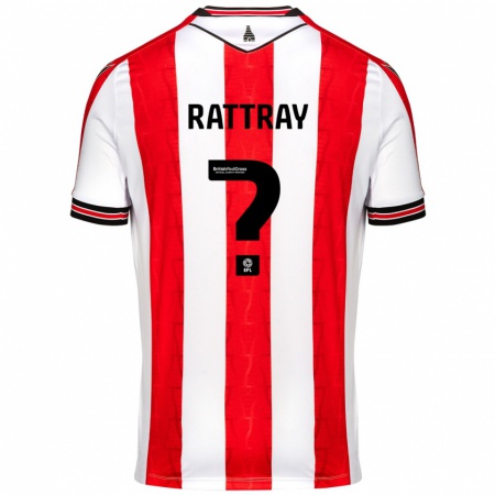 Kandiny Kinder Zane Rattray #0 Rot Weiß Heimtrikot Trikot 2024/25 T-Shirt