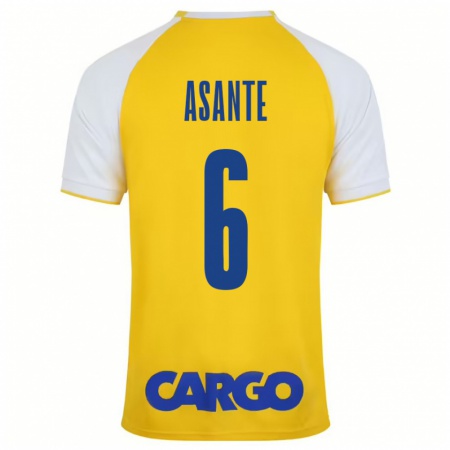 Kandiny Kinder Tyrese Asante #6 Gelb Weiß Heimtrikot Trikot 2024/25 T-Shirt