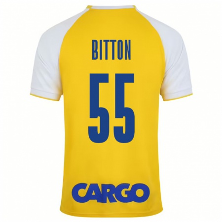 Kandiny Kinder Nir Bitton #55 Gelb Weiß Heimtrikot Trikot 2024/25 T-Shirt