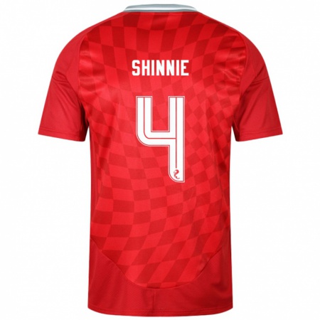 Kandiny Kinder Graeme Shinnie #4 Rot Heimtrikot Trikot 2024/25 T-Shirt