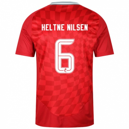 Kandiny Kinder Sivert Heltne Nilsen #6 Rot Heimtrikot Trikot 2024/25 T-Shirt