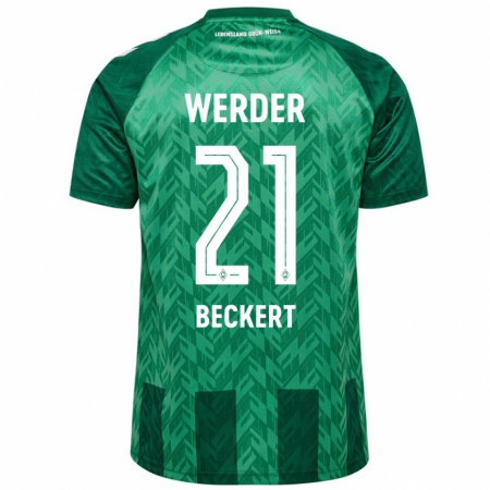 Kandiny Kinder Jonathan Beckert #21 Grün Heimtrikot Trikot 2024/25 T-Shirt