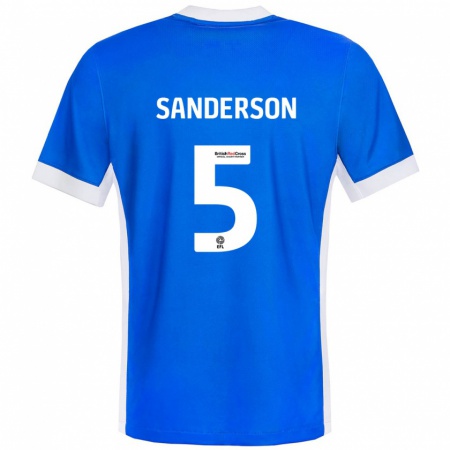 Kandiny Kinder Dion Sanderson #5 Blau Weiß Heimtrikot Trikot 2024/25 T-Shirt