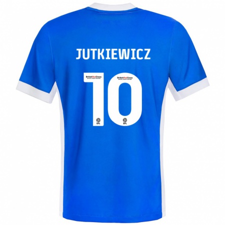 Kandiny Kinder Lukas Jutkiewicz #10 Blau Weiß Heimtrikot Trikot 2024/25 T-Shirt