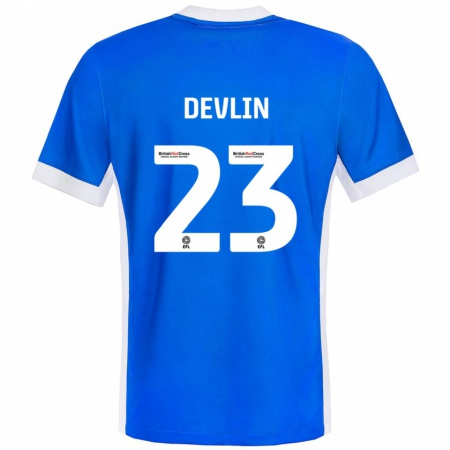 Kandiny Kinder Charlie Devlin #23 Blau Weiß Heimtrikot Trikot 2024/25 T-Shirt