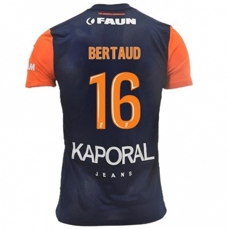 Kandiny Kinder Dimitry Bertaud #16 Marineblau Orange Heimtrikot Trikot 2024/25 T-Shirt