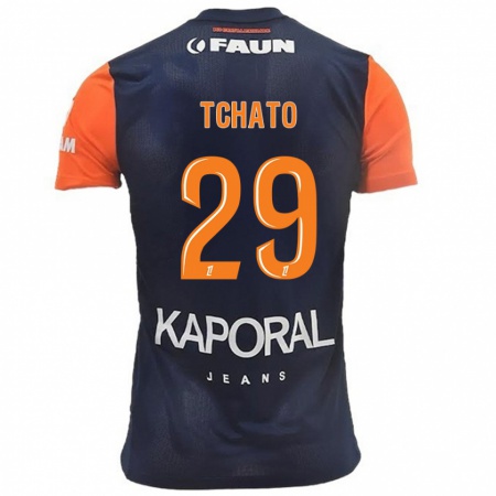 Kandiny Kinder Enzo Tchato #29 Marineblau Orange Heimtrikot Trikot 2024/25 T-Shirt