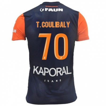 Kandiny Kinder Tanguy Coulibaly #70 Marineblau Orange Heimtrikot Trikot 2024/25 T-Shirt