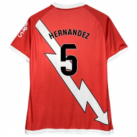 Kandiny Kinder Aridane Hernández #5 Weiß Rot Heimtrikot Trikot 2024/25 T-Shirt