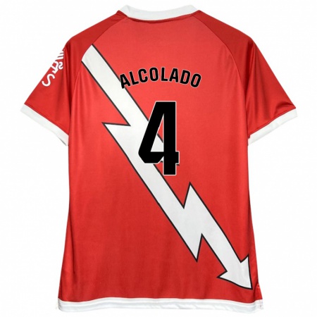 Kandiny Kinder Jaime Alcolado #4 Weiß Rot Heimtrikot Trikot 2024/25 T-Shirt