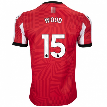 Kandiny Kinder Nathan Wood #15 Rot Weiß Heimtrikot Trikot 2024/25 T-Shirt