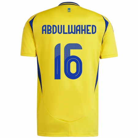 Kandiny Kinder Ghader Abdulwahed #16 Gelb Blau Heimtrikot Trikot 2024/25 T-Shirt