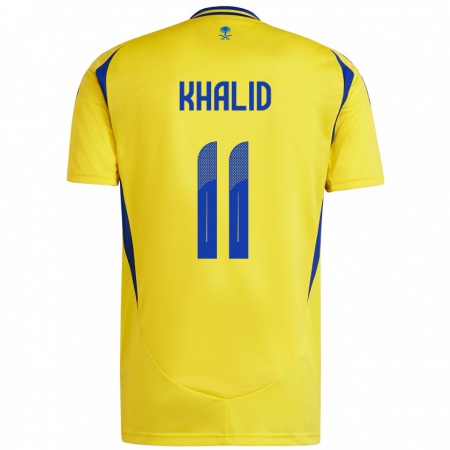 Kandiny Kinder Khalid Al-Ghannam #11 Gelb Blau Heimtrikot Trikot 2024/25 T-Shirt