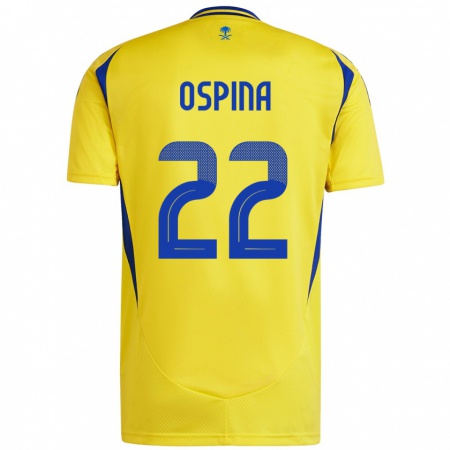 Kandiny Kinder David Ospina #22 Gelb Blau Heimtrikot Trikot 2024/25 T-Shirt