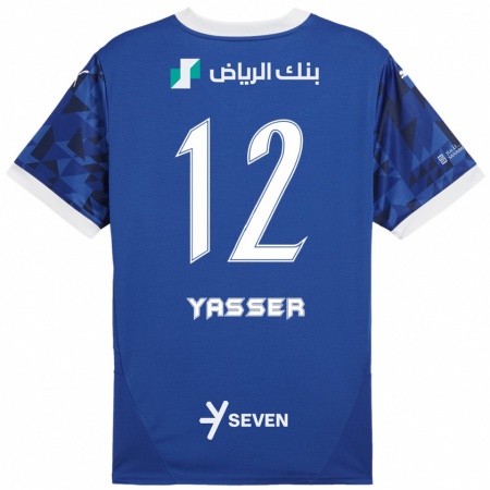 Kandiny Kinder Yasser Al-Shahrani #12 Dunkelblau Weiß Heimtrikot Trikot 2024/25 T-Shirt