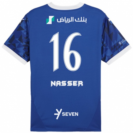 Kandiny Kinder Nasser Al-Dawsari #16 Dunkelblau Weiß Heimtrikot Trikot 2024/25 T-Shirt