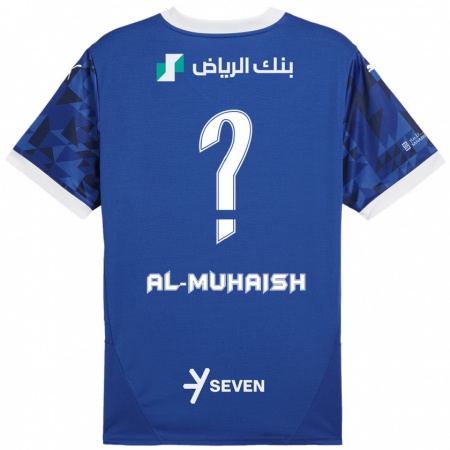 Kandiny Kinder Mohammed Al-Muhaish #0 Dunkelblau Weiß Heimtrikot Trikot 2024/25 T-Shirt