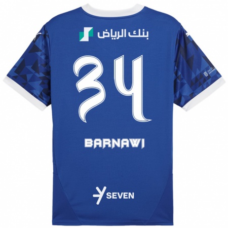 Kandiny Kinder Saleh Barnawi #34 Dunkelblau Weiß Heimtrikot Trikot 2024/25 T-Shirt