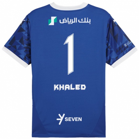 Kandiny Kinder Nawal Khaled #1 Dunkelblau Weiß Heimtrikot Trikot 2024/25 T-Shirt