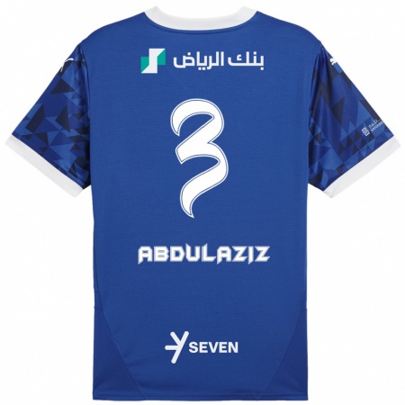 Kandiny Kinder Al Jawhara Abdulaziz #3 Dunkelblau Weiß Heimtrikot Trikot 2024/25 T-Shirt