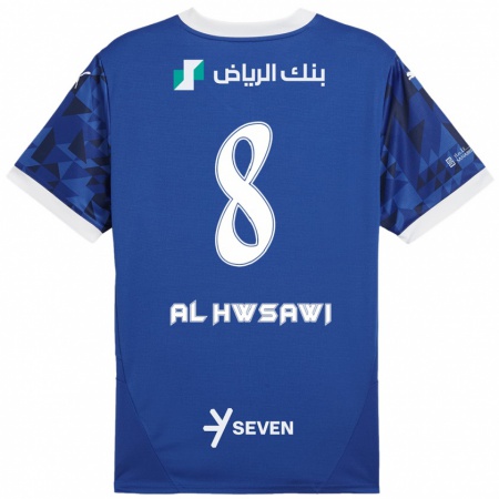 Kandiny Kinder Al Bandari Al-Hwsawi #8 Dunkelblau Weiß Heimtrikot Trikot 2024/25 T-Shirt