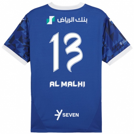 Kandiny Kinder Al Muhra Al-Malhi #13 Dunkelblau Weiß Heimtrikot Trikot 2024/25 T-Shirt