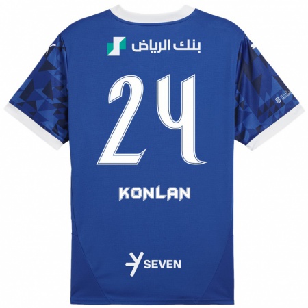 Kandiny Kinder Cynthia Konlan #24 Dunkelblau Weiß Heimtrikot Trikot 2024/25 T-Shirt