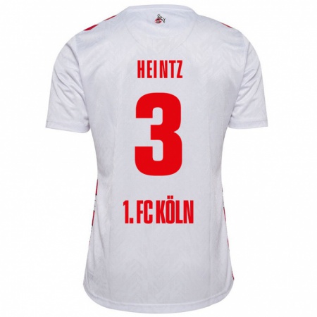 Kandiny Kinder Dominique Heintz #3 Weiß Rot Heimtrikot Trikot 2024/25 T-Shirt