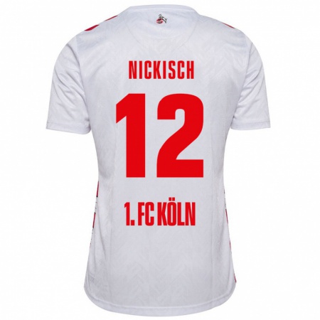 Kandiny Kinder Jonas Nickisch #12 Weiß Rot Heimtrikot Trikot 2024/25 T-Shirt