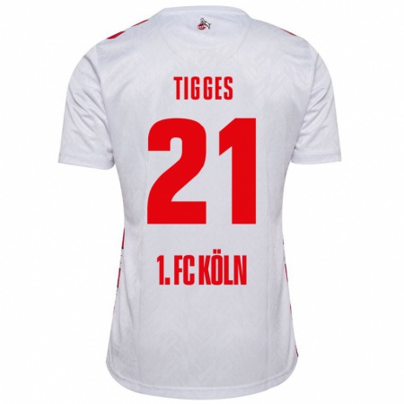 Kandiny Kinder Steffen Tigges #21 Weiß Rot Heimtrikot Trikot 2024/25 T-Shirt